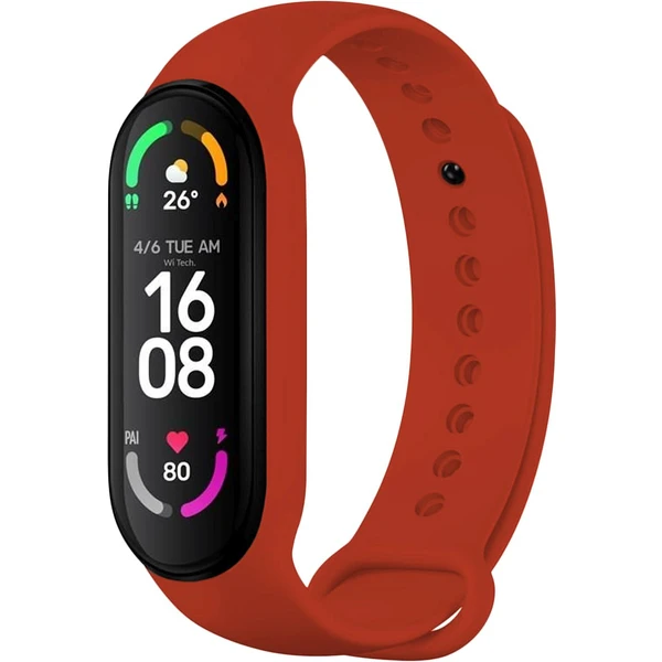 FIXED Silicone Strap silikónový remienok Xiaomi Mi Band 7/6/5 červený - Remienky - Hlavný obrázok