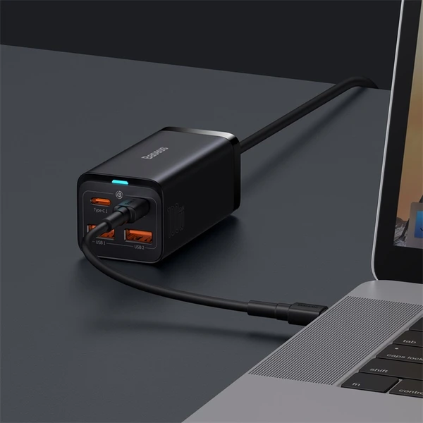 Rýchlonabíjačka do siete Baseus GaN3, 2xUSB-A, 2xUSB-C 100W čierna - Nabíjačky - Obrázok SGGE000L01