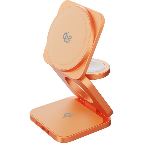 Cubenest SQ312 Ultra Qi2.2 (MagSafe) 3v1 nabíjačka (35W) oranžová (Limited Edition) - Nabíjačky - Obrázok SH9L000K01