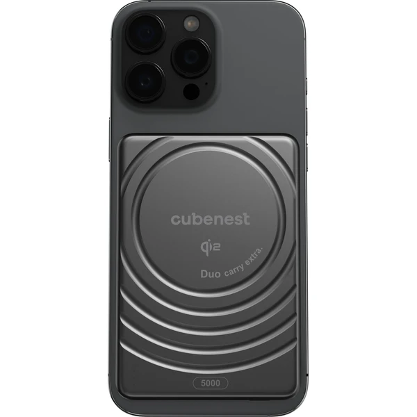 CubeNest SQ1B3D SlimDual Qi2/MagSafe powerbanka (5000 mAh) čierna - Powerbanky - Obrázok SH9R000K01