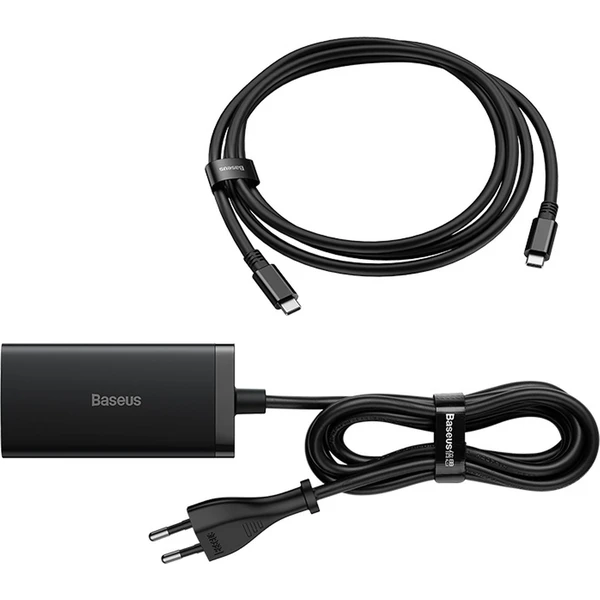 Rýchlonabíjačka do siete Baseus GaN5 Pro 67W 2xUSB-C/USB-A/HDMI čierna a USB-C kábel 100W 1m - Nabíjačky - Obrázok SHGE000L01