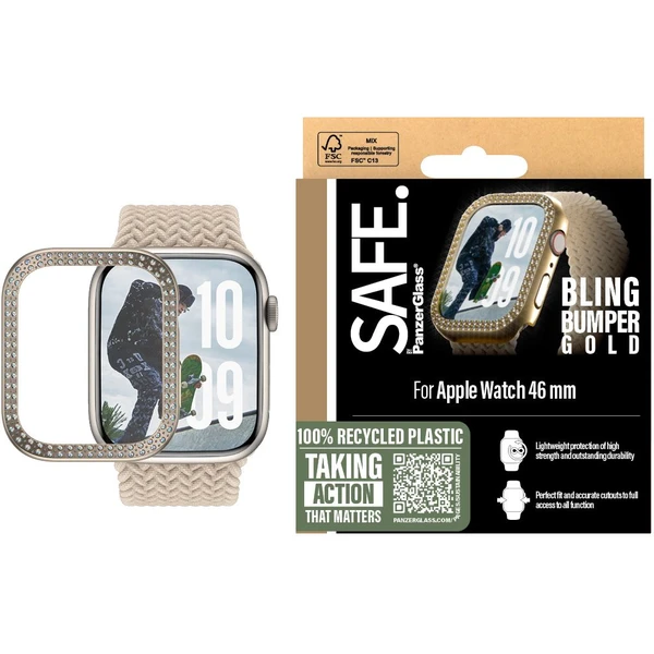 PanzerGlass® SAFE Apple Watch 10/11 (46mm) bumper trblietavo zlatý rámček - Puzdra - Obrázok SHWA000L01