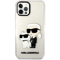 Karl Lagerfeld IML Glitter Karl a Choupette NFT kryt iPhone 12/12 Pro číry - Puzdra