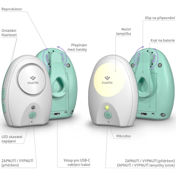 TrueLife NannyTone VM Pocket audio opatrovateľka - Senzory - Obrázok SIUL000K01