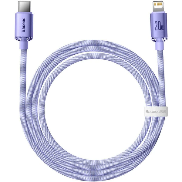 Baseus CAJY000205 Crystal Shine Series Dátový Kábel USB-C - Lightning 20W 1,2m Purple - Káble - Obrázok SJRL100501