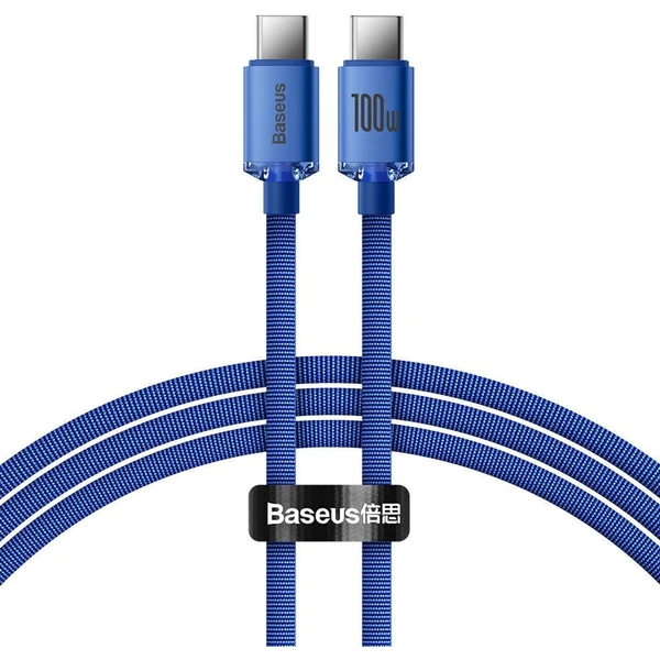 Baseus CAJY000603 Crystal Shine Series Dátový Kábel USB-C - USB-C 100W 1,2m Blue - Káble - Hlavný obrázok