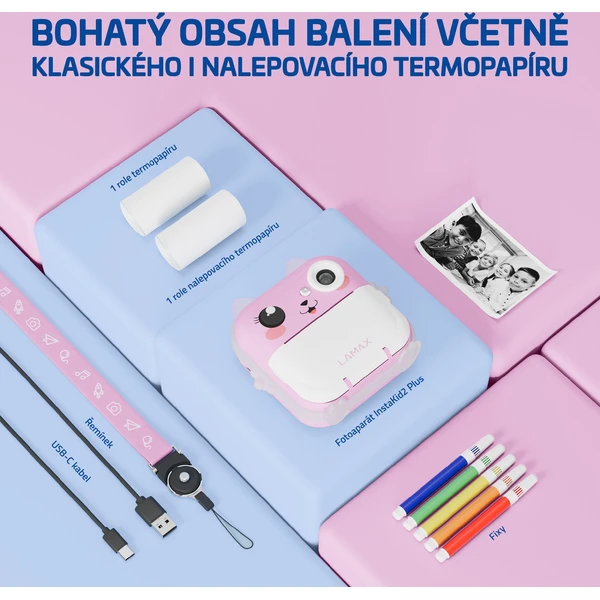LAMAX InstaKid2 Plus detský fotoaparát ružový - Fotoaparáty - Obrázok SKSL000K01