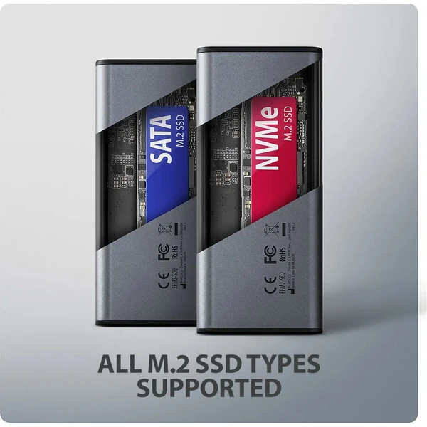 AXAGON EEM2-SD2 USB-C externý box - Externé boxy - Obrázok SL9M000K01