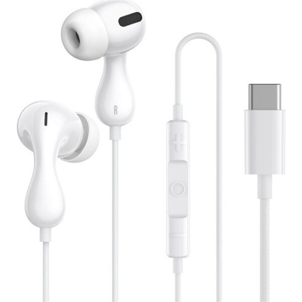 E-shop Baseus Encok CZ20 USB-C slúchadlá s mikrofónom biela