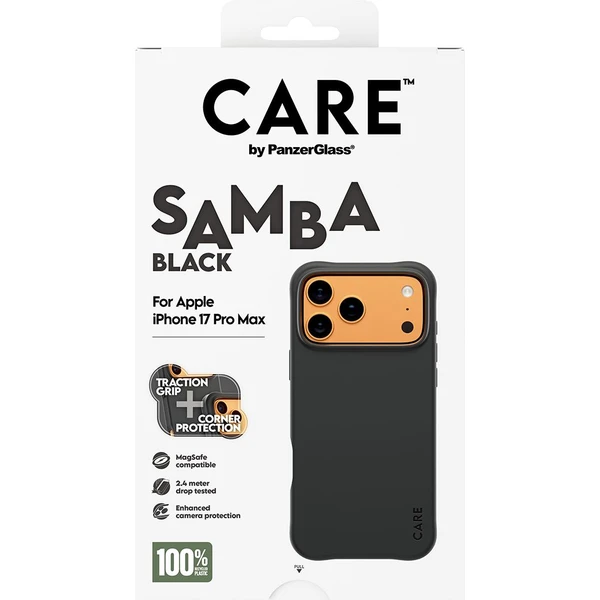 PanzerGlass® CARE Samba kryt s MagSafe Apple iPhone 17 Pro Max Black - Puzdra - Obrázok SMDH000K01