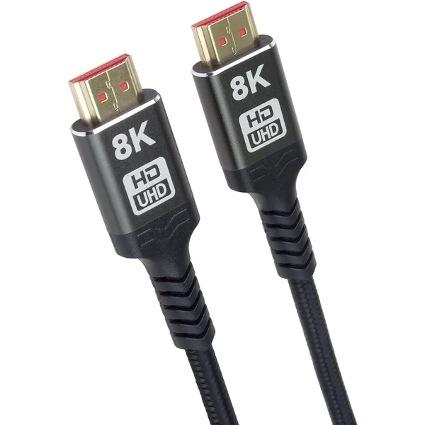 PremiumCord HDMI 2.1/HDMI 2.1 opletený kábel s ethernetom 8K 1,5m čierny - Káble a redukcie - Hlavný obrázok