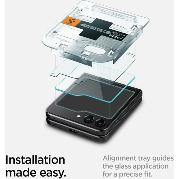 Spigen Glass tR EZ Fit Cover 2 Pack tvrdené sklo Samsung Galaxy Z Flip5 - Ochranné fólie a sklo - Obrázok SPJ6G00101