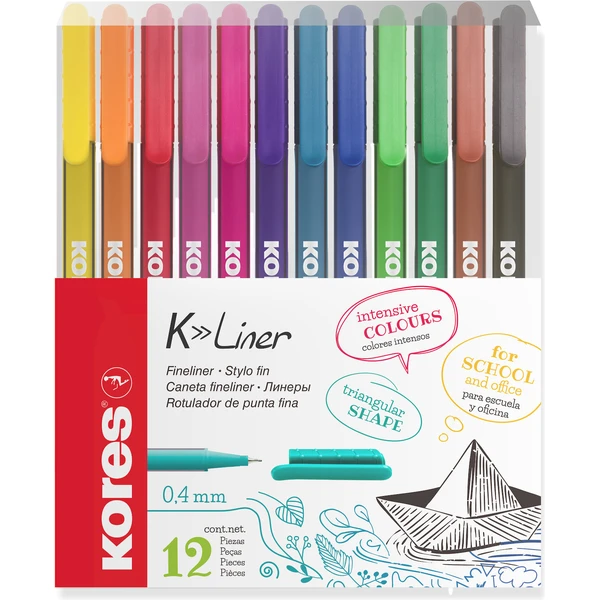Kores K-LINER SET popisovače 12 farieb - Popisovače - Hlavný obrázok