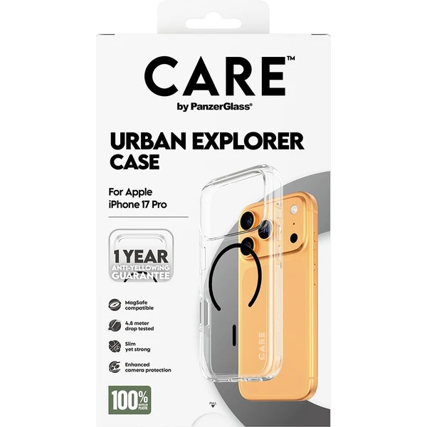 PanzerGlass® CARE Urban kryt s MagSafe Apple iPhone 17 Pro číry/čierny - Puzdra - Obrázok SREH000K01
