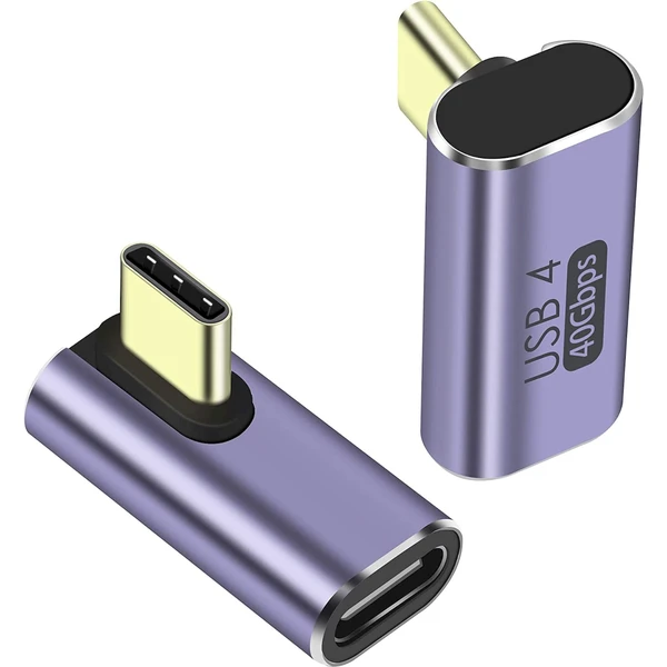 PremiumCord USB-C/USB-C redukcia so zahnutým konektorom šedá - Káble a redukcie - Hlavný obrázok