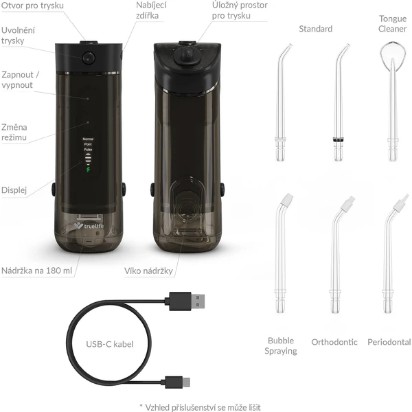 TrueLife AquaFloss Mini M50 ústna sprcha čierna - Ústne sprchy - Obrázok STUL000K01