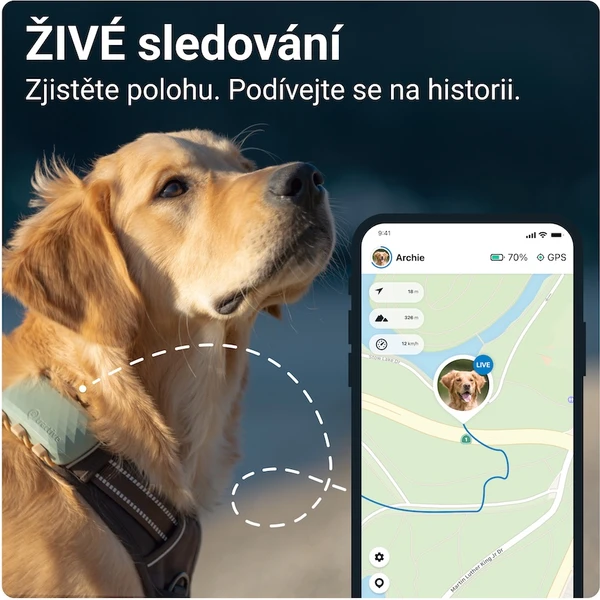 Tractive GPS DOG XL tracker polohy a aktivity pre psov zelený - GPS Moduly  - Obrázok STX2000701