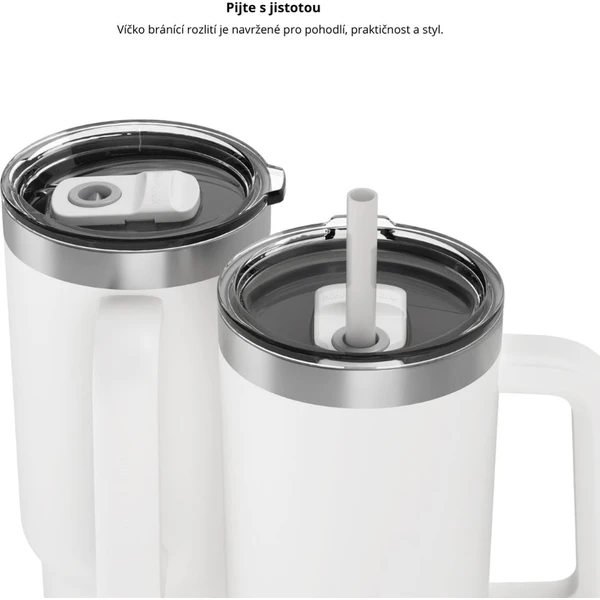 HidrateSpark PRO 2 Tumbler šikovný hrnček, 887 ml biely - Inteligentné fľaše - Obrázok SV2H000K01