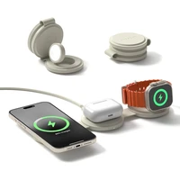 Satechi OntheGo 3v1 bezdrôtová nabíjačka béžová - Nabíjačky