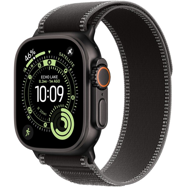 Apple Watch 49/46/45/44mm čierny/uhlový Trailový ťah S/M čierny titán