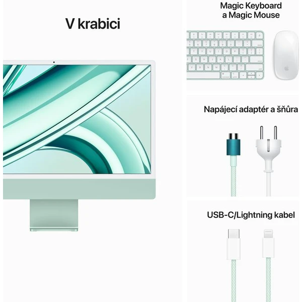 Apple iMac 24" M3 (2023) 8GPU/8GB/256GB zelený - Stolné počítače - Obrázok SX47000701