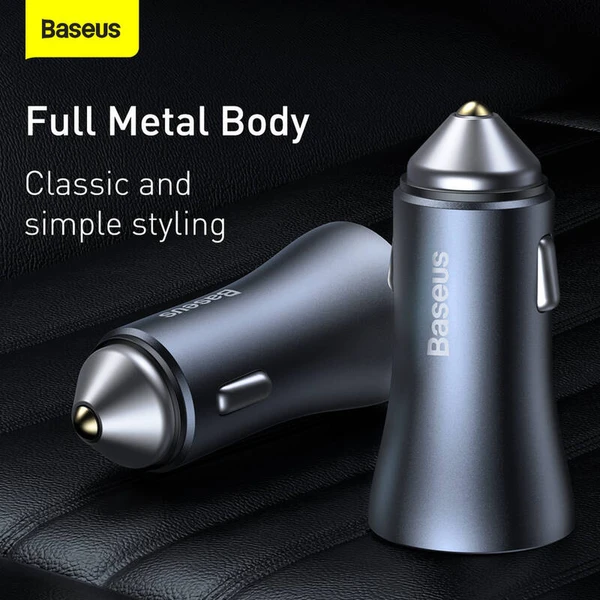 Baseus Golden Contactor Pro 40W USB-C nabíjačka do auta šedá - Nabíjačky - Obrázok SXTL000K01