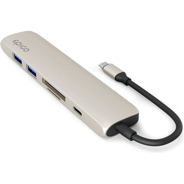 Epico 6v1 hliníkový húb 8K s USB-C hviezdne biely - USB huby - Obrázok SYMJ000K01