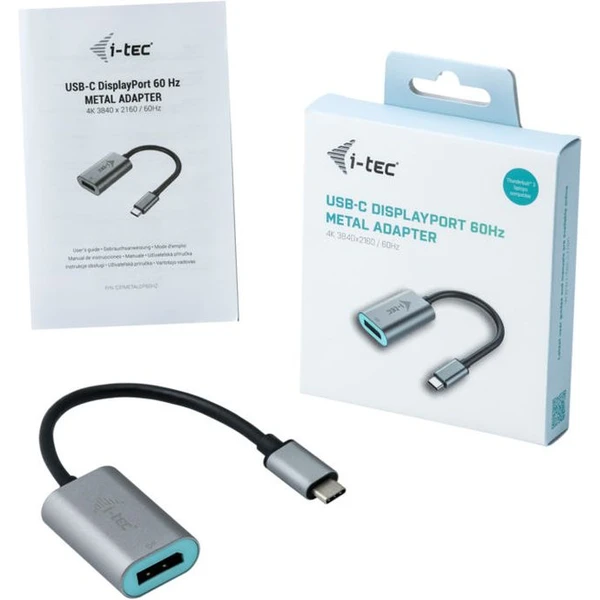 i-tec USB-C/DisplayPort redukcia 0,15 m strieborná - Káble a redukcie - Obrázok T0DA000501