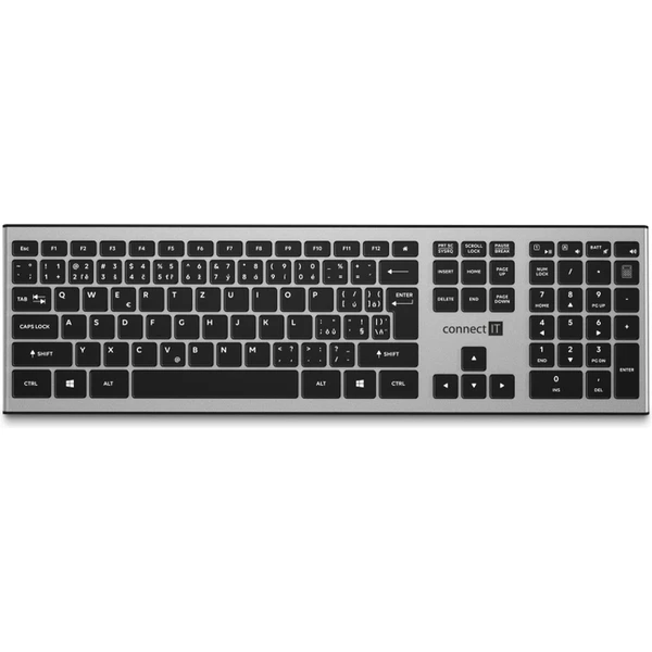 CONNECT IT Combo bezdrôtová strieborná klávesnica + myš, (+2x A - Klávesnicové sety - Obrázok T0N0000P01