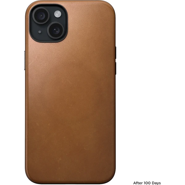 Nomad Modern Leather MagSafe kryt iPhone 15 Plus english tan - Puzdra - Obrázok T0Q1000P01