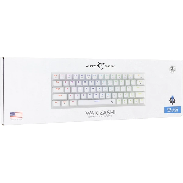 White Shark WAKIZASHI 2 herná mechanická klávesnica (US) biela - Klávesnice - Obrázok T0RB000K01