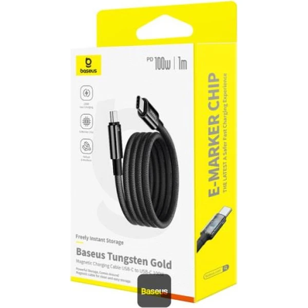 Baseus Tungsten Gold USB-C/USB-C magnetický napájací kábel 100W 1m čierny - Káble a redukcie - Obrázok T12R000K01