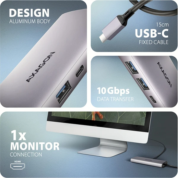 AXAGON HMC-6G2L 6v1 USB-C húb - Dokovacie stanice - Obrázok T15D000N01