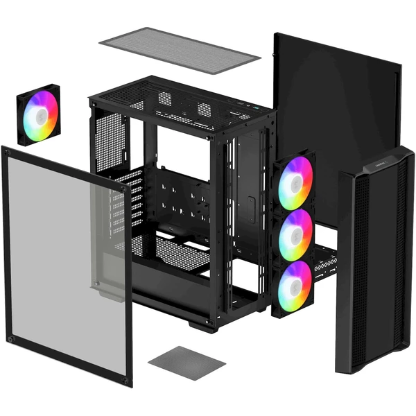 DEEPCOOL CC560 ARGB V2, čierna - Počítačové skrine - Obrázok T1V8000K01