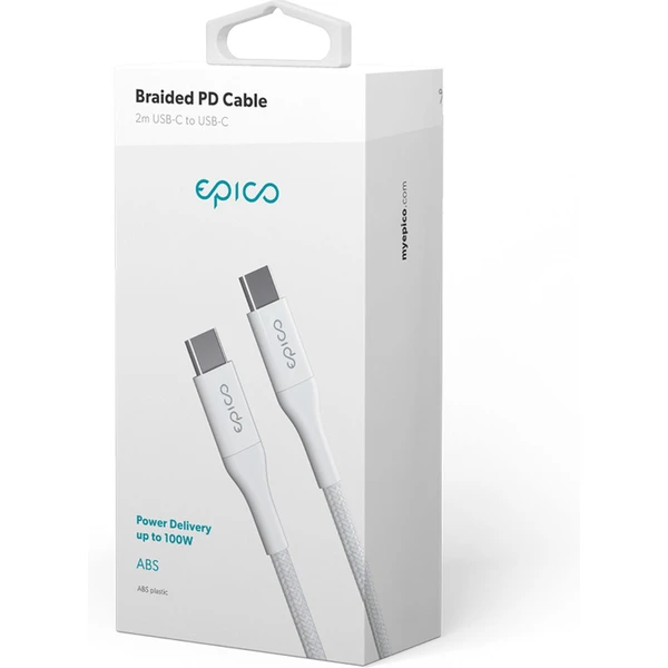 Epico USB-C/USB-C napájací kábel 100W 2m biely - Káble a redukcie - Obrázok T245000O01