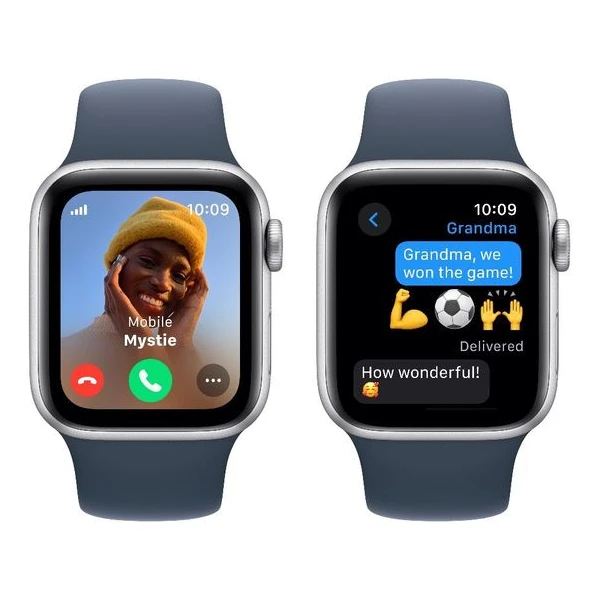 Apple Watch SE (2023) Cellular 40mm športový silikónový remienok búrkovo modrý M/L - Inteligentné hodinky - Obrázok T2C6000701