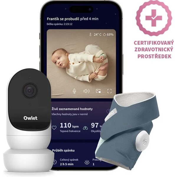 Owlet Dream Sock & Cam 2 Bundle detská pestúnka Bedtime Blue
