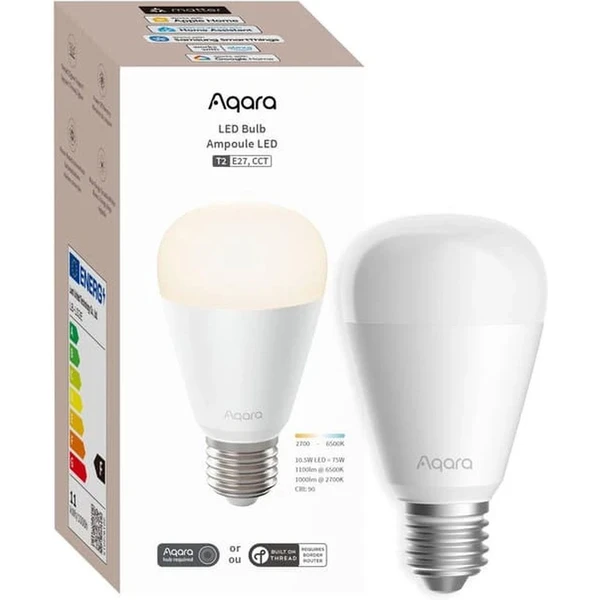 AQARA LED Bulb T2 (E27, CCT) (LB-L02E) Zigbee a Thread CCT LED žiarovka - Žiarovky - Obrázok T2PD000N01