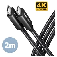 AXAGON USB-C/USB-C napájací kábel 4K 100W 2m čierny - Káble a redukcie