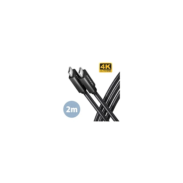 AXAGON USB-C/USB-C napájací kábel 4K 100W 2m čierny - Káble a redukcie - Hlavný obrázok