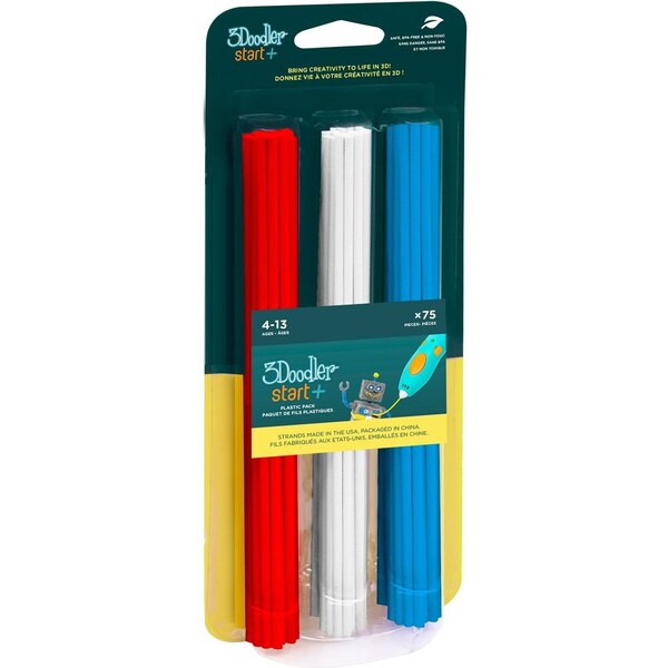 3Doodler náplň ECO-PCL pre 3D pero Start+ 75 ks - červená, modrá, biela