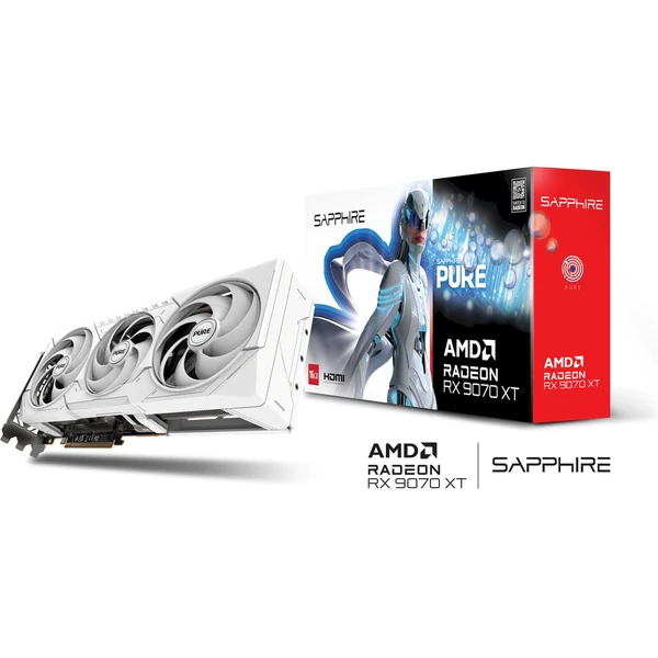 Sapphire PURE AMD Radeon RX 9070 XT GAMING OC 16GB, white - Grafické karty - Obrázok T3LE000L01