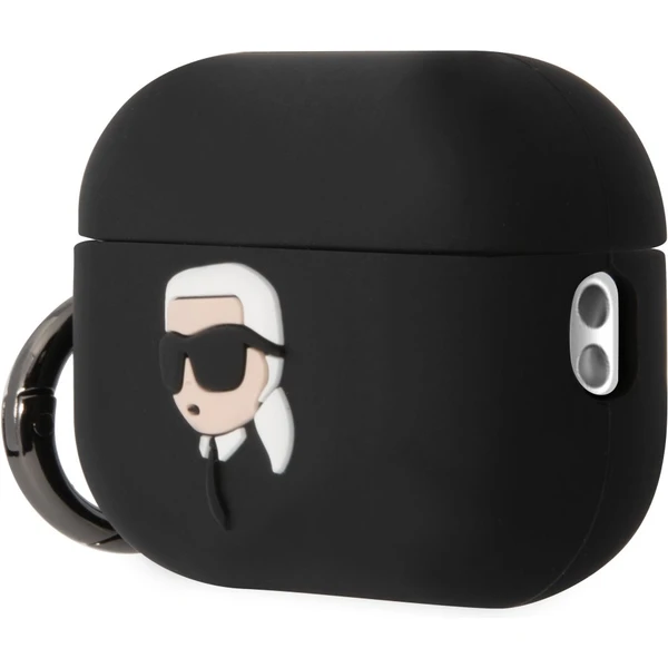 Karl Lagerfeld 3D Logo NFT Karl Head Silikónové puzdro Airpods Pro 2 čierne - Puzdra - Obrázok T40L300401