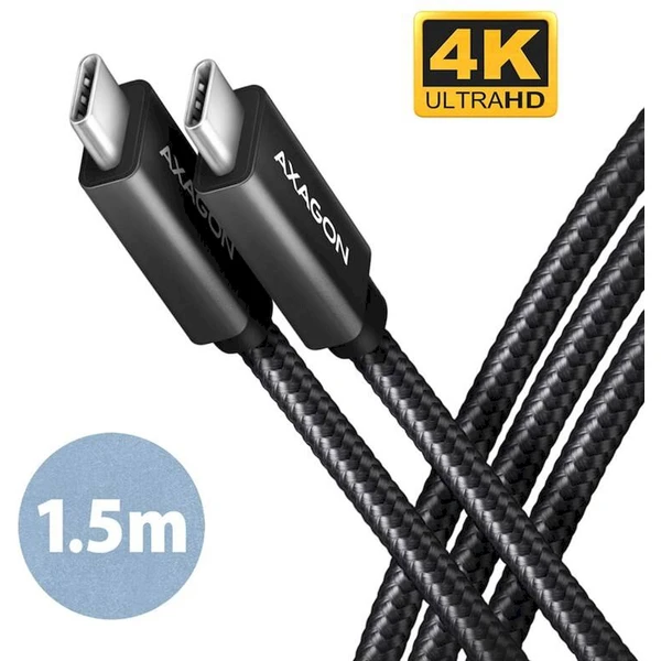 AXAGON BUCM32-CM15AB USB-C/USB-C napájací kábel 4K 100W 1,5m čierny - Káble a redukcie - Hlavný obrázok