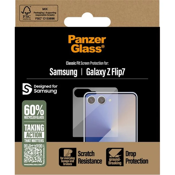 PanzerGlass® Ultra-Wide Fit sklo Samsung Galaxy Z Flip7 - Ochranné fólie a sklo - Obrázok T4SE000K01