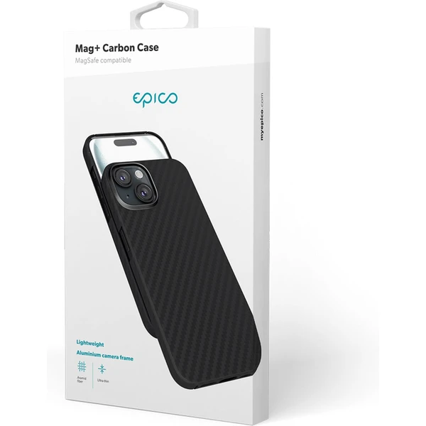 Epico Mag+ Carbon Case pre iPhone 15 Plus čierny - Puzdra - Obrázok T5Q3000J01
