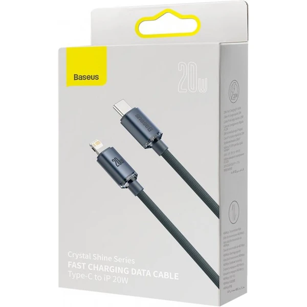 Baseus Crystal Shine USB-C/Lightning napájací kábel 20W 2m čierny - Káble a redukcie - Obrázok T5R4000J01