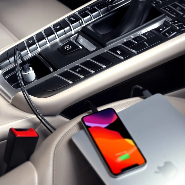 Satechi 72W Type-C PD Car Charger nabíjačka do auta strieborná - Nabíjačky - Obrázok T5RX000501