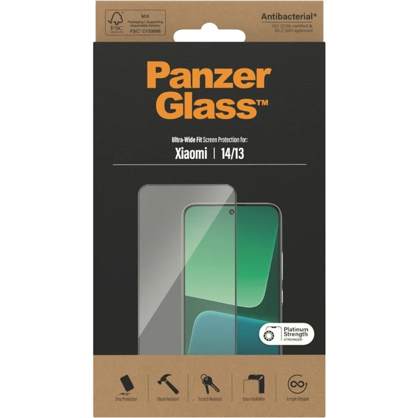 PanzerGlass Ultra-Wide Fit ochranné sklo Xiaomi 14/13 číre - Ochranné fólie a sklo - Obrázok T6A4000N01