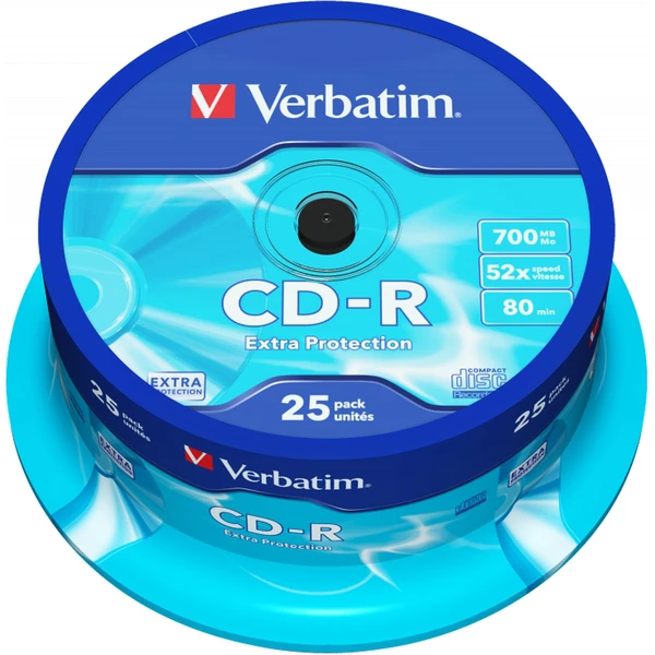 VERBATIM CD-R(25 ks)Spindle/Extra Protection/DL/52x/700MB - Optické disky - Hlavný obrázok